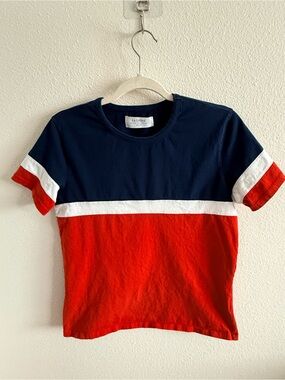 La Ligne Colorblock Red & Navy Tee - Small